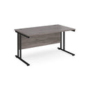 Maestro 25 800mm Deep Straight Desk With Cantilever Leg - Grey Oak - NWOF