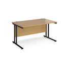 Maestro 25 800mm Deep Straight Desk With Cantilever Leg - Oak - NWOF