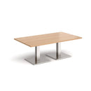 Brescia Rectangular Coffee Table With Flat Square Base - Beech - NWOF