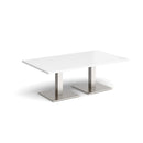 Brescia Rectangular Coffee Table With Flat Square Base - White - NWOF