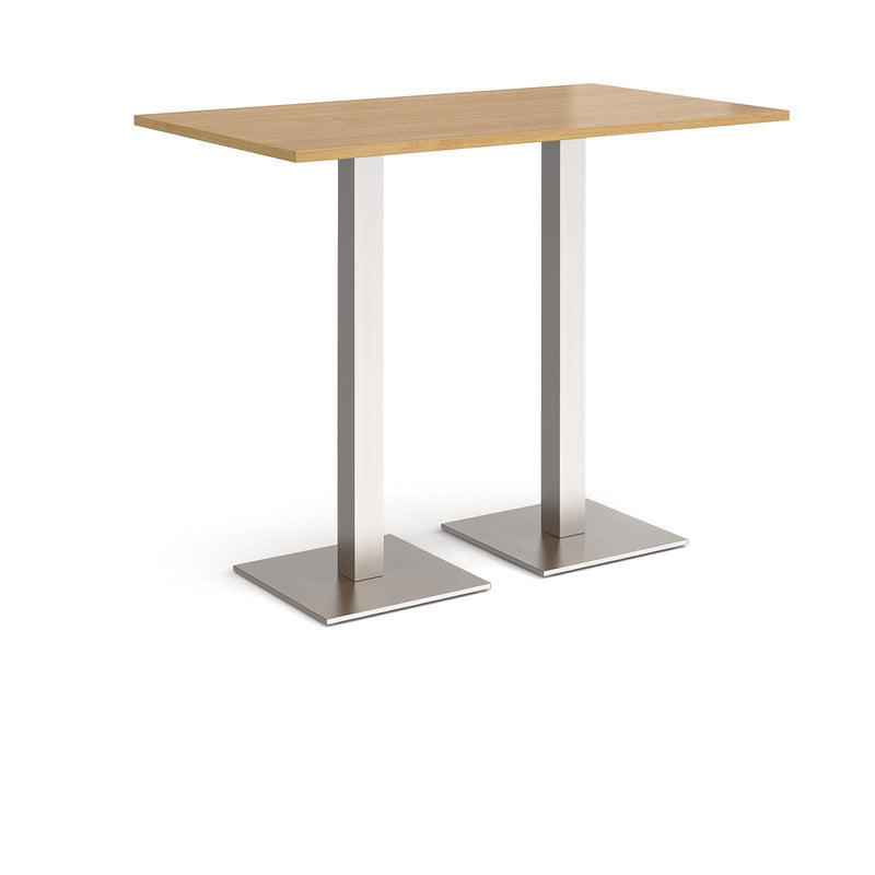 Brescia Rectangular Poseur Table With Flat Square Base - Oak - NWOF