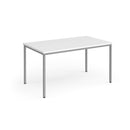 Flexi 25 Rectangular Table With Silver Frame - White - NWOF