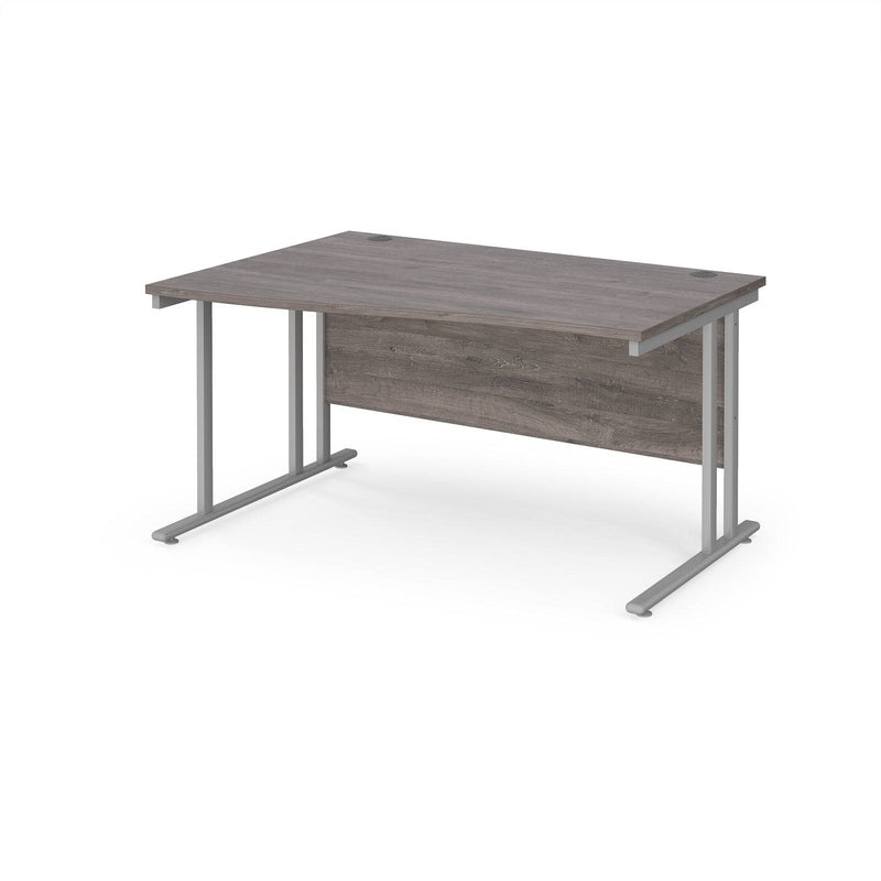 Maestro 25 Wave Desk With Cantilever Leg - Grey Oak - NWOF