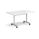 Rectangular Fliptop Meeting Table With Silver Frame - White - NWOF