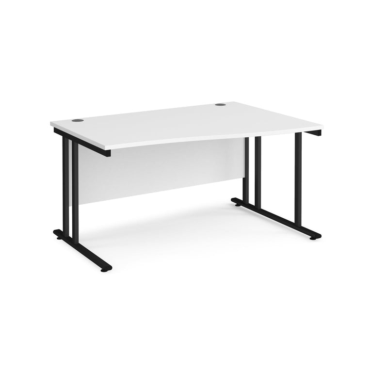 Maestro 25 Wave Desk With Cantilever Leg - White - NWOF
