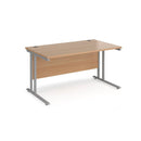 Maestro 25 800mm Deep Straight Desk With Cantilever Leg - Beech - NWOF