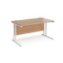 Maestro 25 800mm Deep Straight Desk With Cantilever Leg - Beech - NWOF