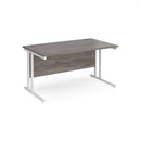 Maestro 25 800mm Deep Straight Desk With Cantilever Leg - Grey Oak - NWOF