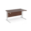 Maestro 25 800mm Deep Straight Desk With Cantilever Leg - Walnut - NWOF