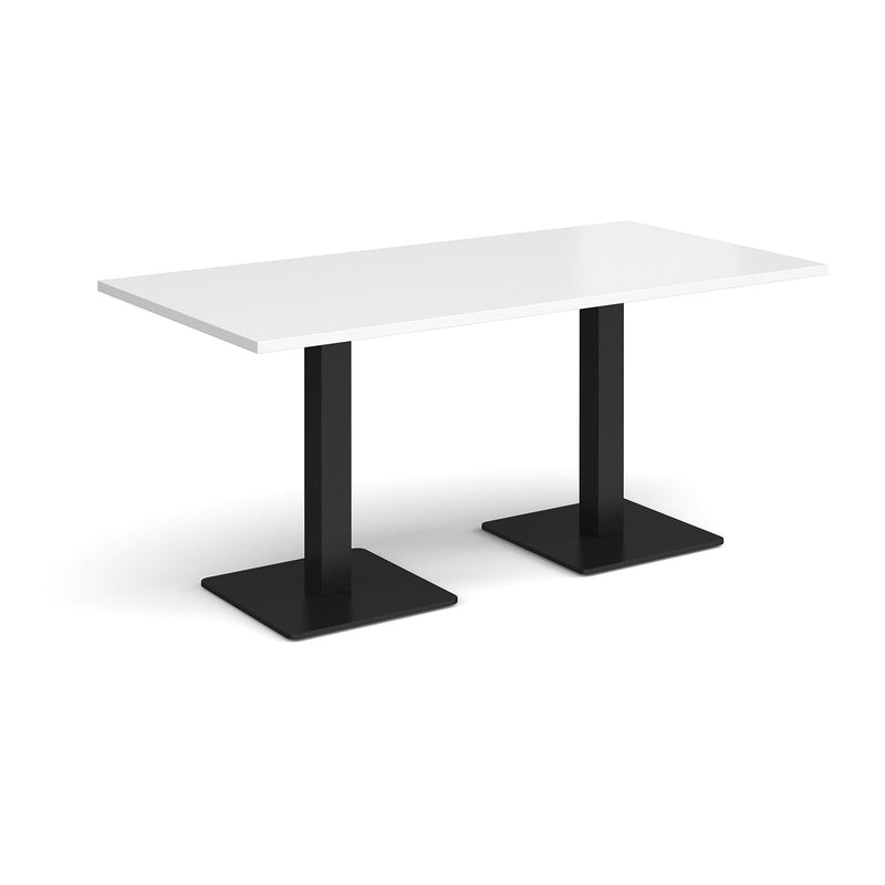 Brescia Rectangular Dining Table With Flat Square Base - White - NWOF