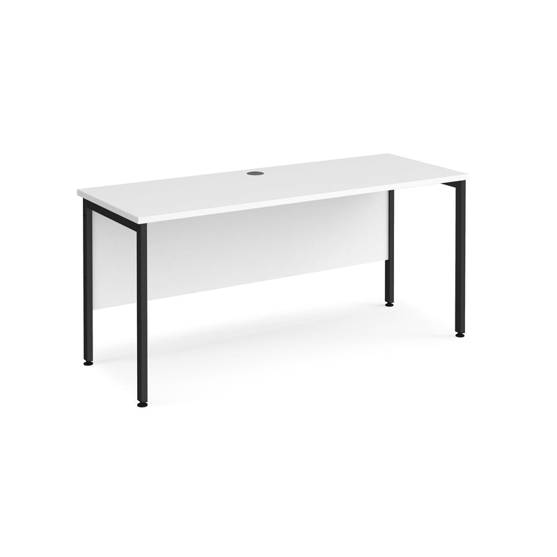 Maestro 25 600mm Deep Straight Desk With H-Frame Leg - White - NWOF