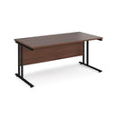 Maestro 25 800mm Deep Straight Desk With Cantilever Leg - Walnut - NWOF