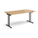Rectangular Folding Leg Table With Straight Foot Rails - Oak - NWOF