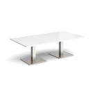 Brescia Rectangular Coffee Table With Flat Square Base - White - NWOF