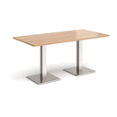 Brescia Rectangular Dining Table With Flat Square Base - Beech - NWOF