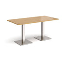 Brescia Rectangular Dining Table With Flat Square Base - Oak - NWOF