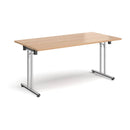 Rectangular Folding Leg Table With Straight Foot Rails - Beech - NWOF