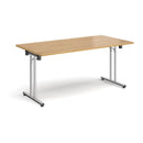 Rectangular Folding Leg Table With Straight Foot Rails - Oak - NWOF