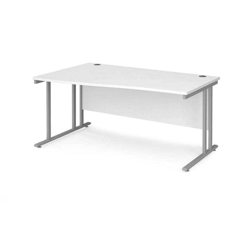 Maestro 25 Wave Desk With Cantilever Leg - White - NWOF