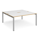 Adapt Back to Back Desks 800mm Deep - White/Oak - NWOF