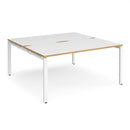 Adapt Back to Back Desks 800mm Deep - White/Oak - NWOF