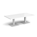 Brescia Rectangular Coffee Table With Flat Square Base - White - NWOF
