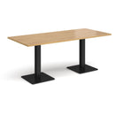 Brescia Rectangular Dining Table With Flat Square Base - Oak - NWOF