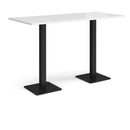 Brescia Rectangular Poseur Table With Flat Square Base - White - NWOF