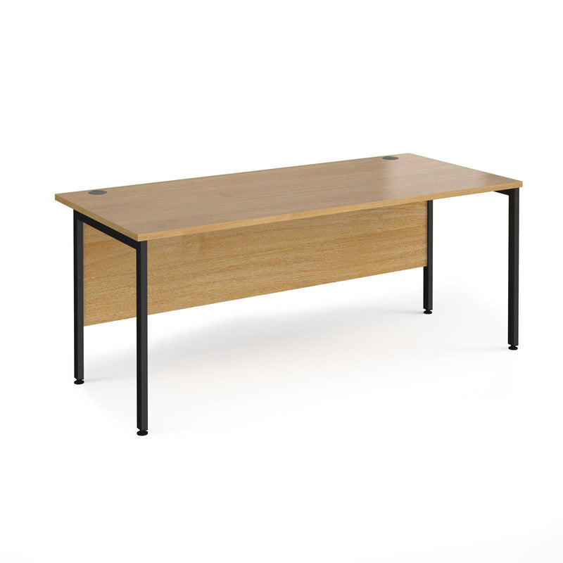 Maestro 25 800mm Deep Straight Desk With H-Frame Leg - Oak - NWOF