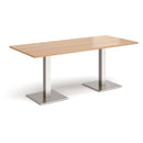 Brescia Rectangular Dining Table With Flat Square Base - Beech - NWOF