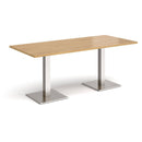 Brescia Rectangular Dining Table With Flat Square Base - Oak - NWOF