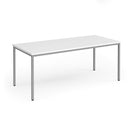 Flexi 25 Rectangular Table With Silver Frame - White - NWOF