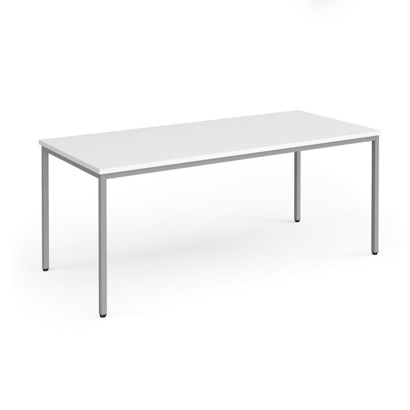 Flexi 25 Rectangular Table With Silver Frame - White - NWOF