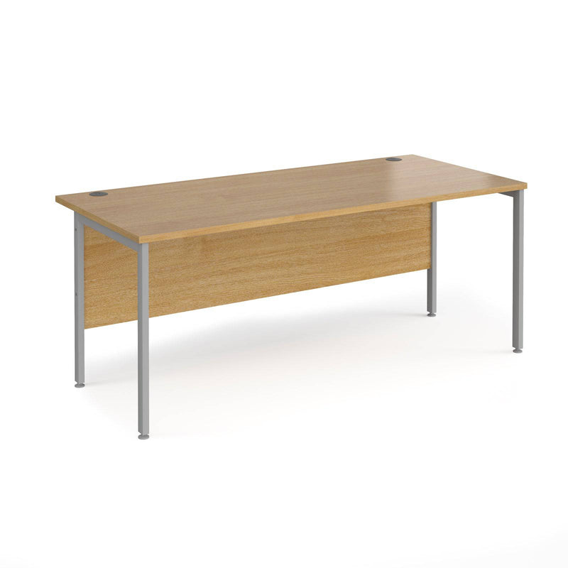 Maestro 25 800mm Deep Straight Desk With H-Frame Leg - Oak - NWOF