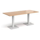 Brescia Rectangular Dining Table With Flat Square Base - Beech - NWOF