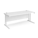 Maestro 25 800mm Deep Straight Desk With Cantilever Leg - White - NWOF
