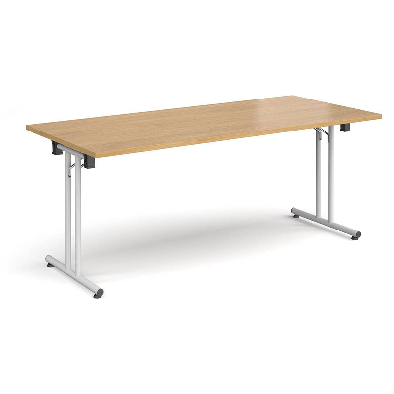 Rectangular Folding Leg Table With Straight Foot Rails - Oak - NWOF