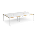 Adapt Double Back to Back Desks 800mm Deep - White/Oak - NWOF
