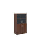 Universal Combination Unit With Glass Upper Doors - Walnut - NWOF