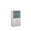 Universal Combination Unit With Glass Upper Doors - White - NWOF