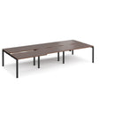 Adapt Triple Back to Back Desks 800mm Deep - Walnut - NWOF