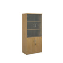Universal Combination Unit With Glass Upper Doors - Oak - NWOF