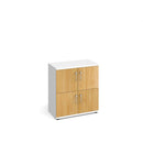 Wooden Storage Locker - White With Oak Doors - NWOF