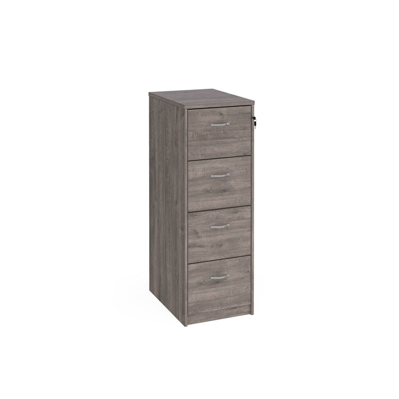 Universal Wooden Filing Cabinet With Silver Handles - Grey Oak - NWOF