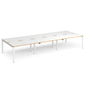 Adapt Triple Back to Back Desks 800mm Deep - White/Oak - NWOF