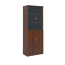 Universal Combination Unit With Glass Upper Doors - Walnut - NWOF