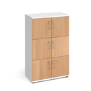 Wooden Storage Locker - White With Beech Doors - NWOF
