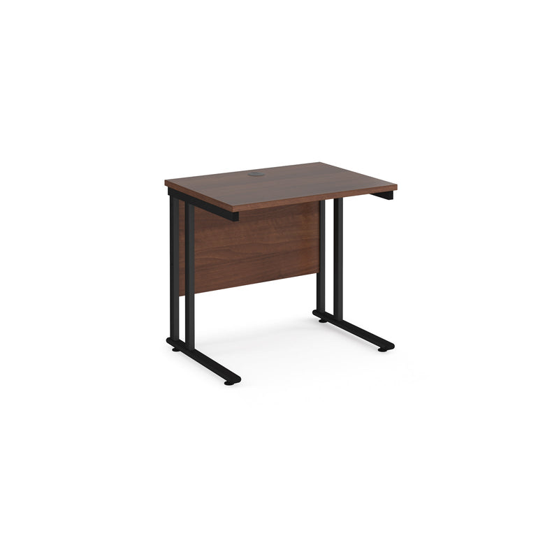 Maestro 25 600mm Deep Straight Desk With Cantilever Leg - Walnut - NWOF