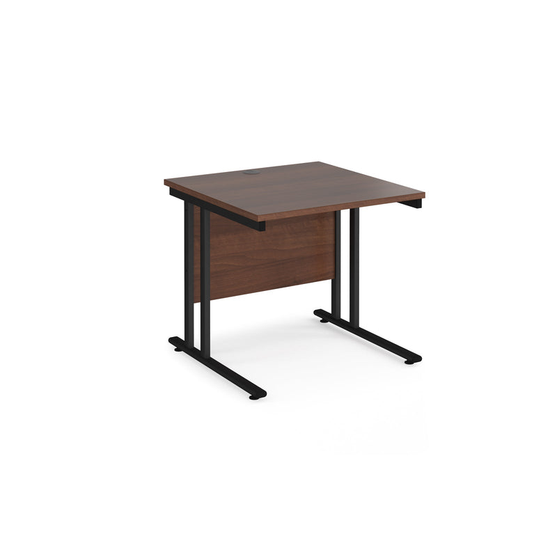 Maestro 25 800mm Deep Straight Desk With Cantilever Leg - Walnut - NWOF