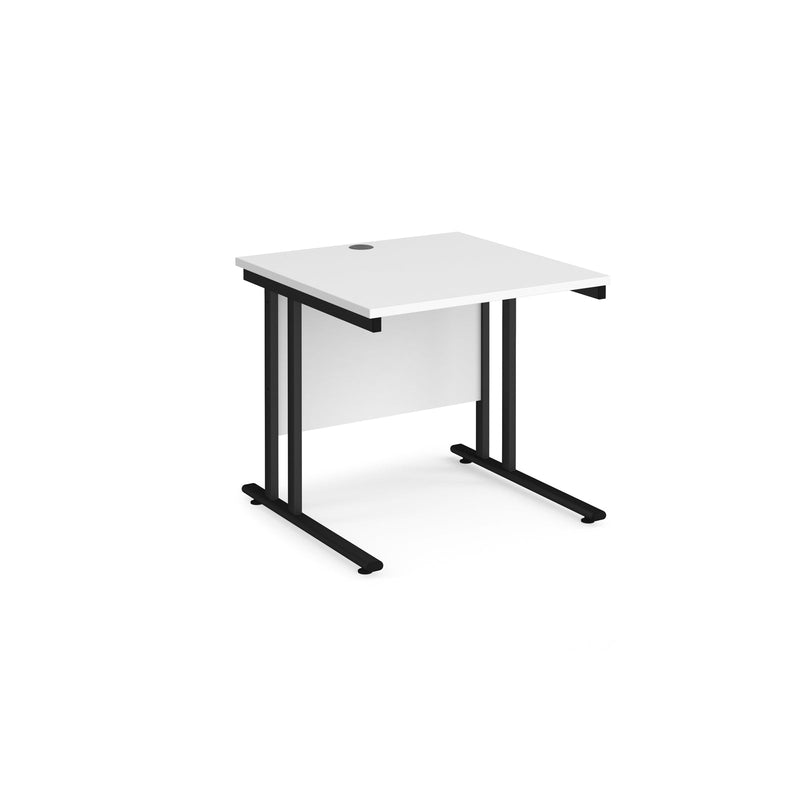 Maestro 25 800mm Deep Straight Desk With Cantilever Leg - White - NWOF